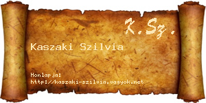 Kaszaki Szilvia névjegykártya